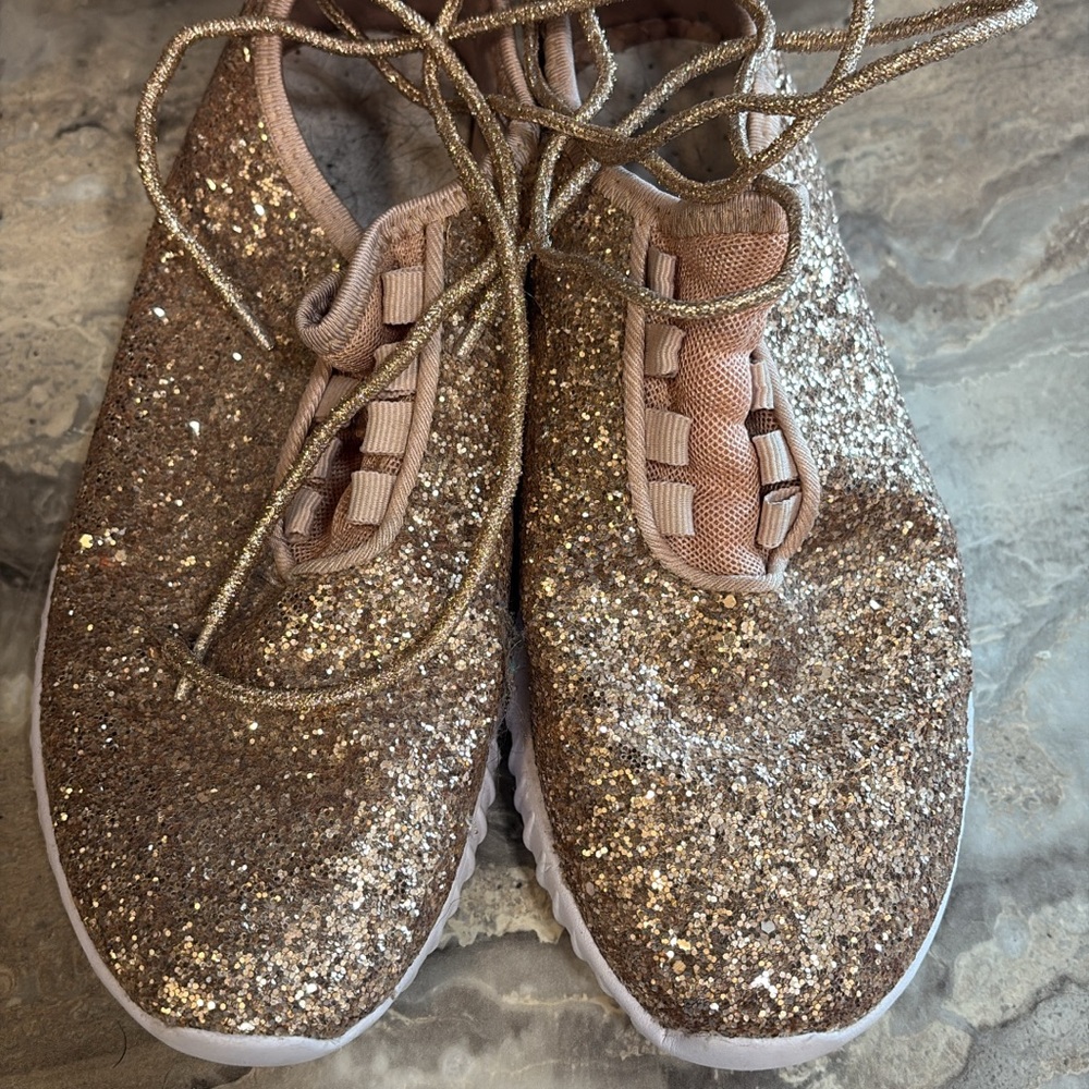 Sparkly Rose Gold Sneakers